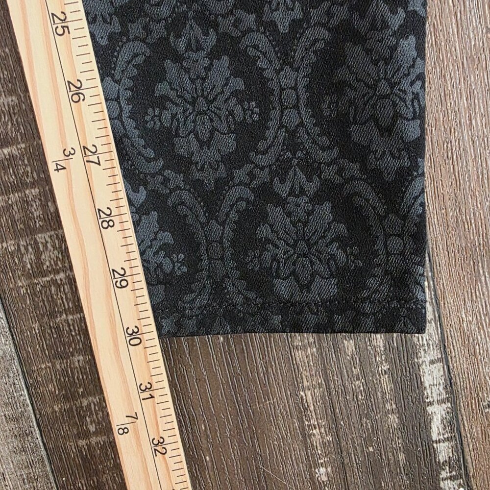 Current/Elliot Black Brocade Ankle Skinny Jeans Women's Size 28 NWT - Picture 8 of 8